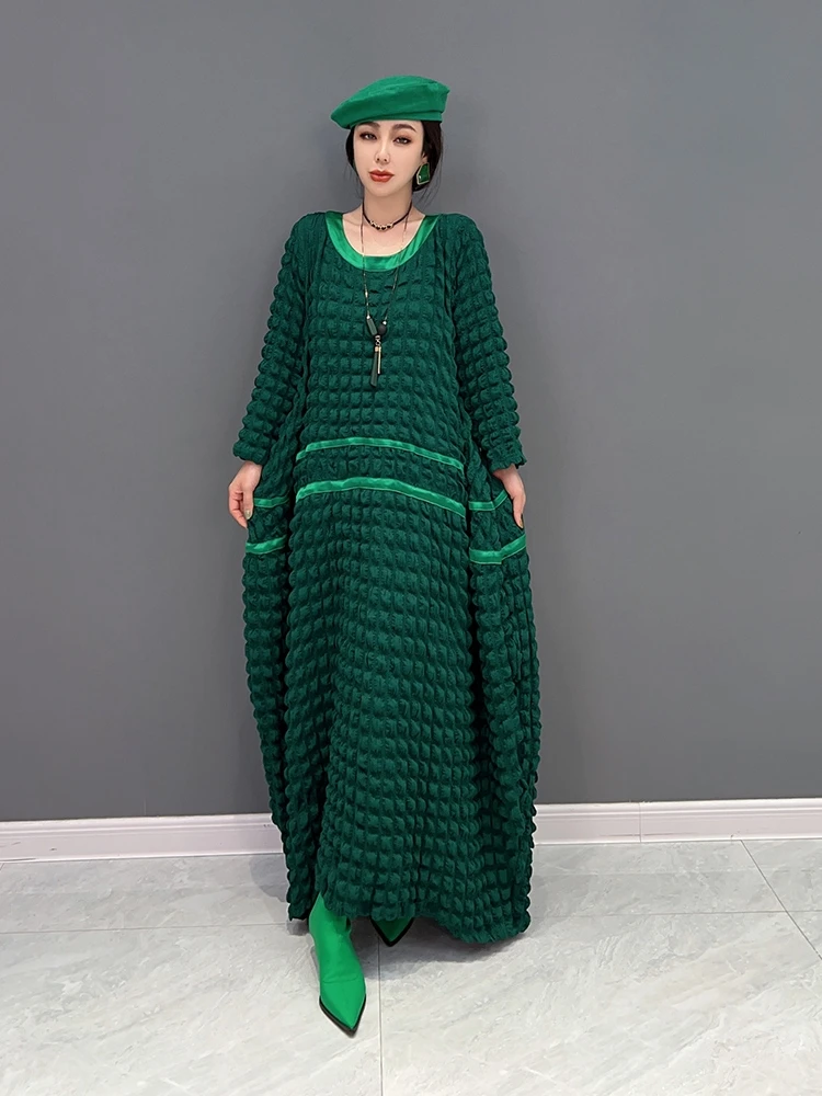 

SuperAen 2022 Winter New Korean Fashion Solid Color Oversize Long Sleeve Dress Loose Women's Long Dress