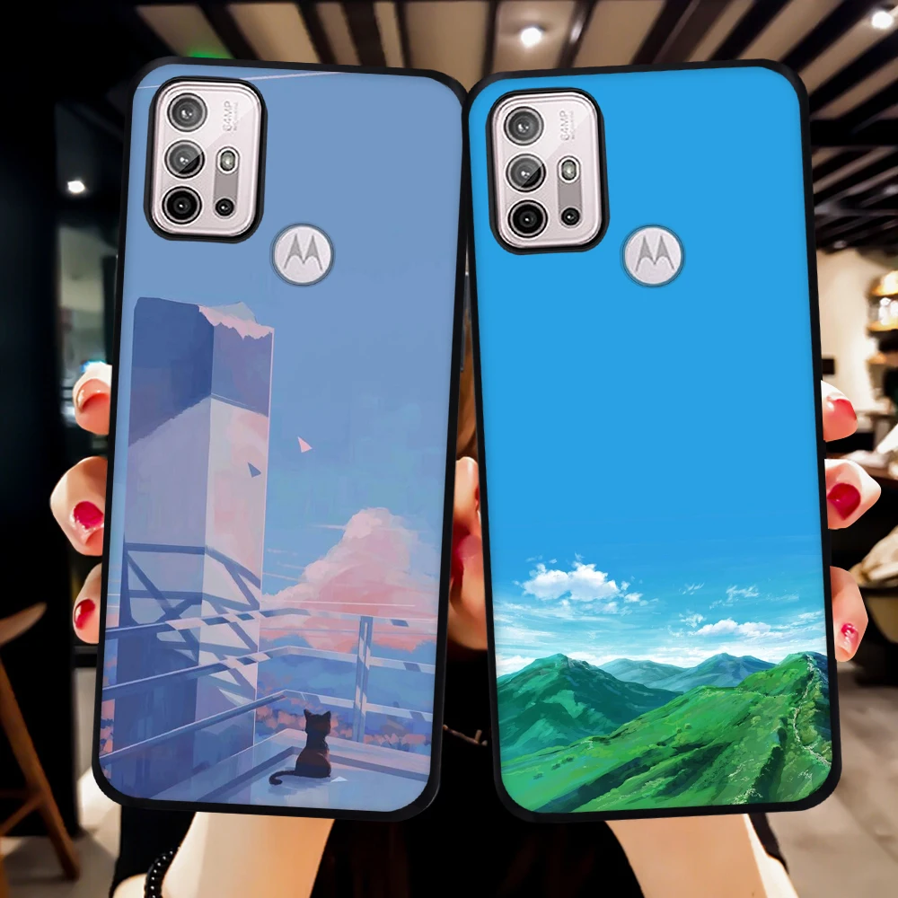 

Anime Scenery Case for Motorola G9 G8 E7 E6 Power Plus Play G50 5G G60S G60 Coque Shell Fundas for Moto G10 G30 G20 E20 E30
