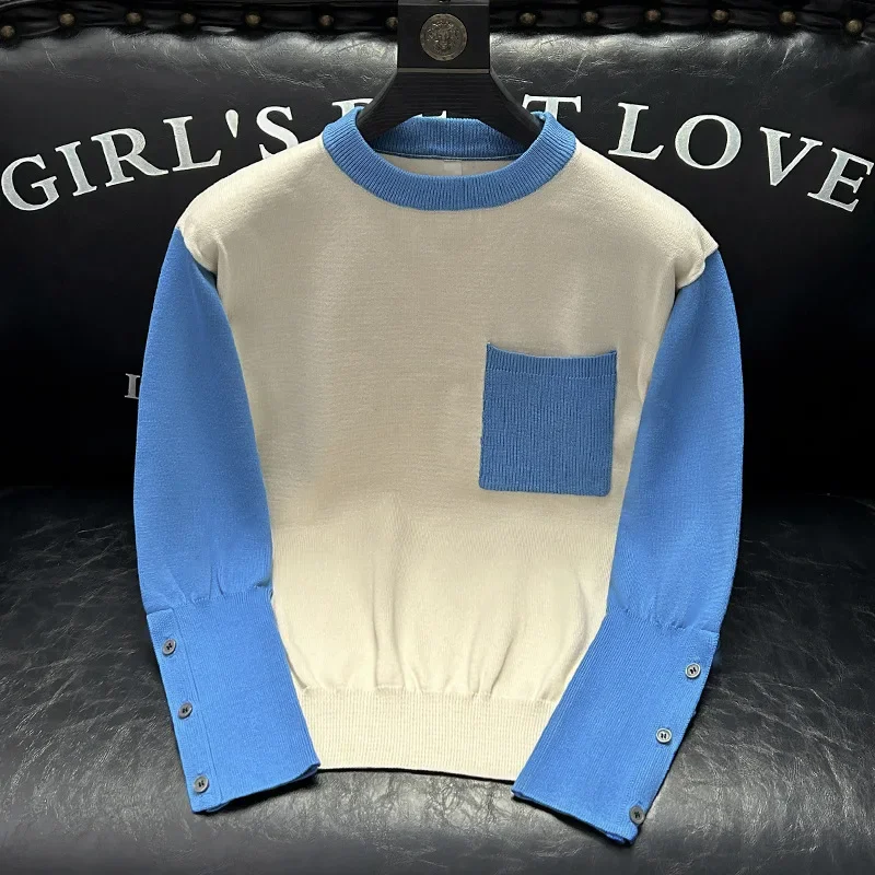 Повседневный стильный свитер из двух частей иллюзия Осень-зима новинка внутри