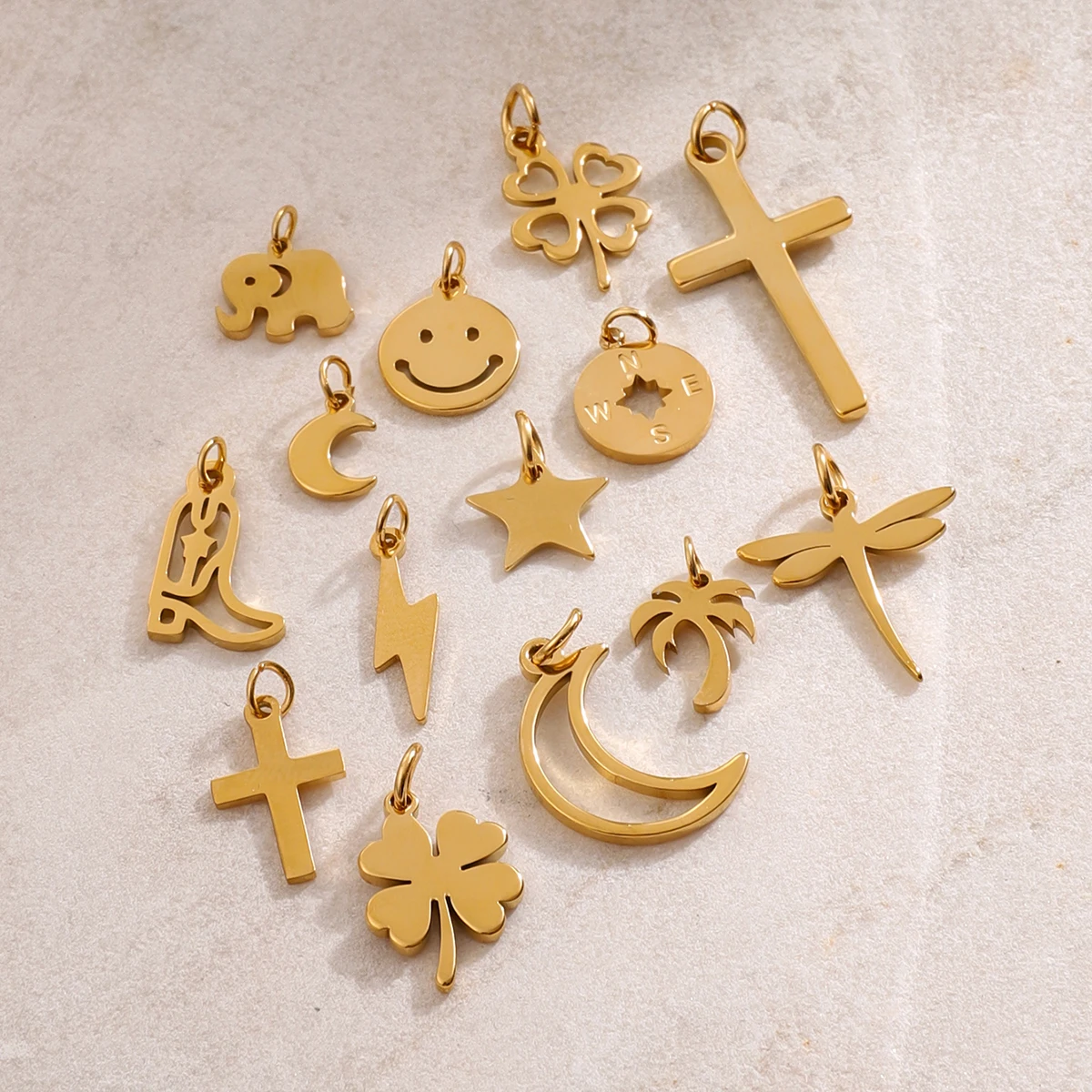 5 шт./упаковка Женские аксессуары из нержавеющей стали с позолотой 18 К