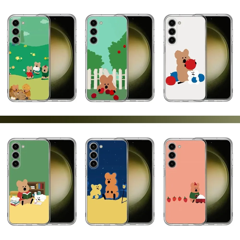 Милый чехол для телефона K-Koalas D-Dinotaeng Samsung Galaxy A71 70 52 40 51 31 A50 21S 30S Note20 прозрачный