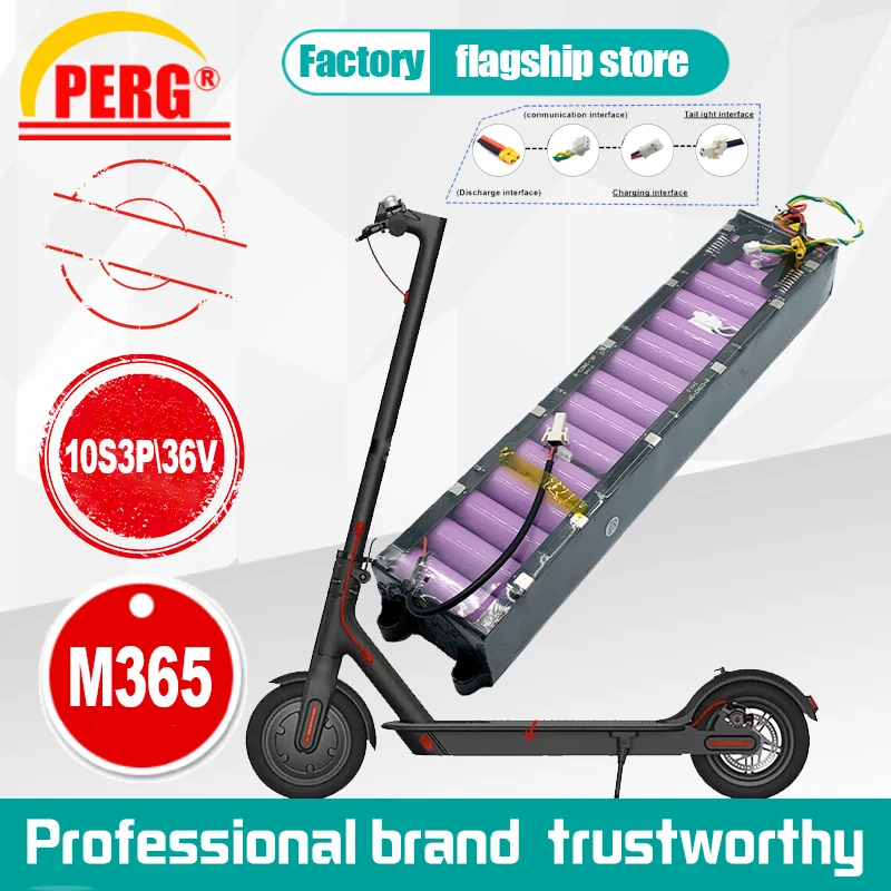 

Original Lupuk original 36V lithium ion battery pack, 10s3p, 36V, 40ah, built-in BMS, suitable for m365 electric vehicles,
