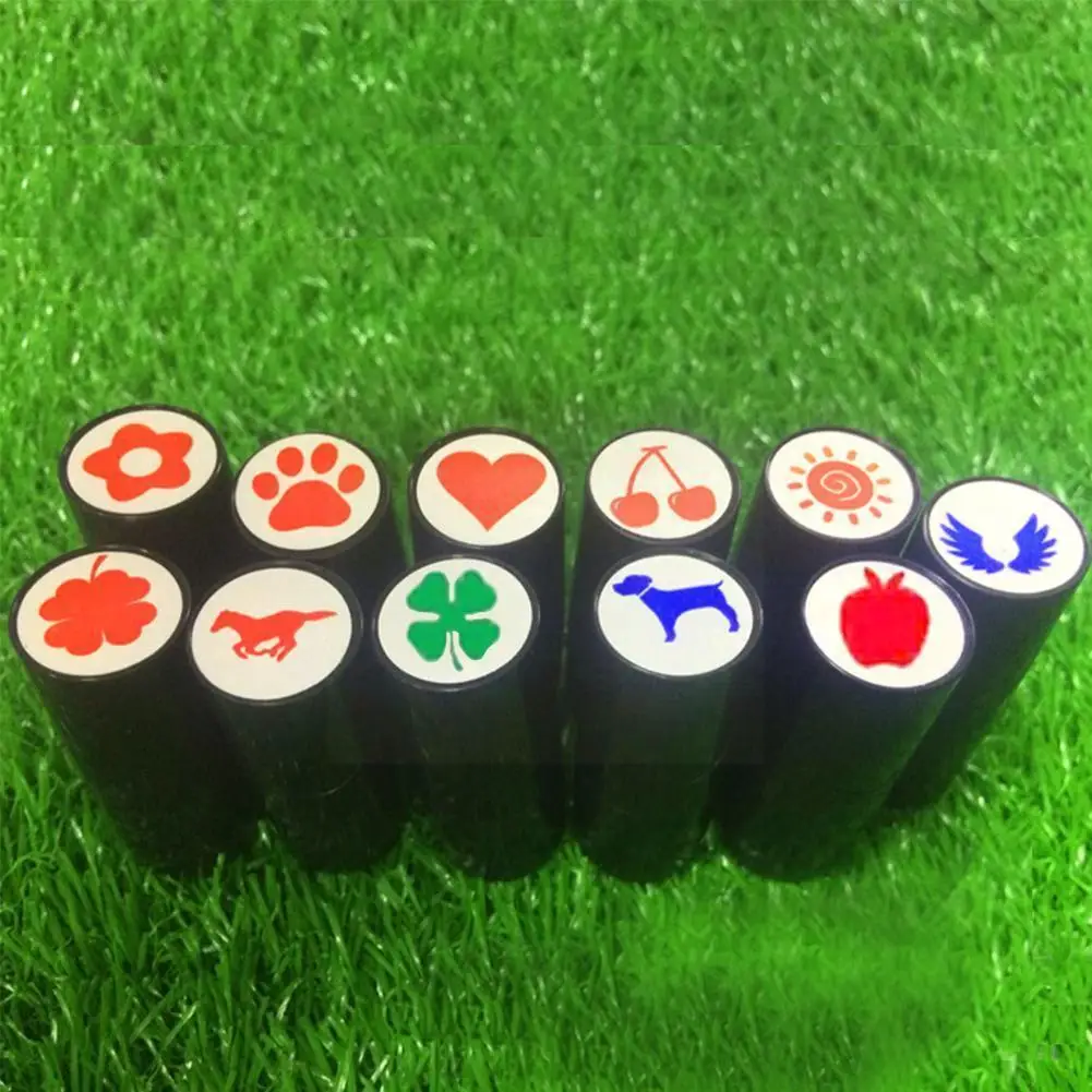 

1pcs Plastic Silicone Golf Ball Stamper Stamp Seal Marker Print Gift Prize Golf Accessories For Golfer Random St V1g1