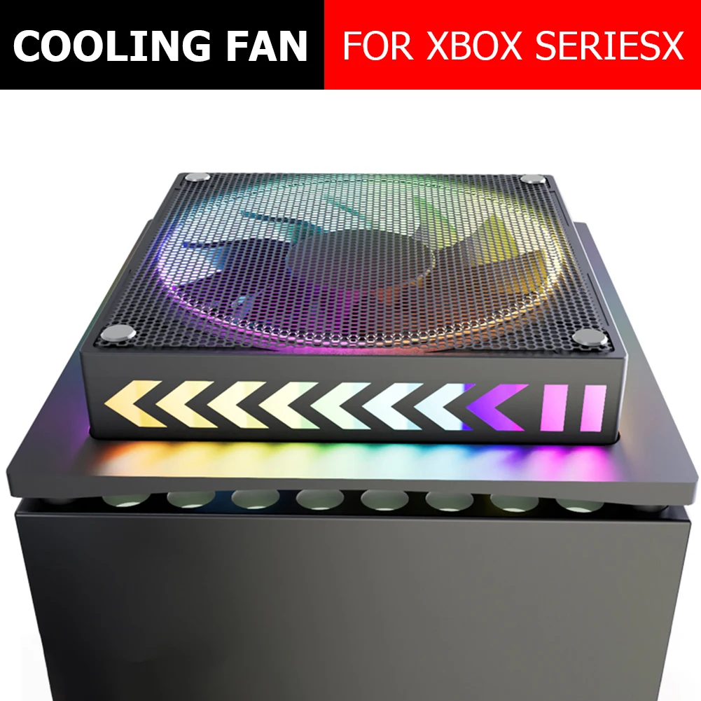 

Metal Net Cooler Dustproof Heat Sink Anti-dust Holer Host Bracket for Game Lover High-Speed Cooling With Colorful Lights