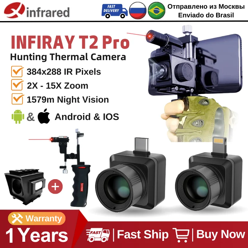 

Infiray Infrared Thermal Imager T2 PRO Monocular Thermal Camera Night Vision Thermal Scope 25Hz Outdoor Hunting With Laser