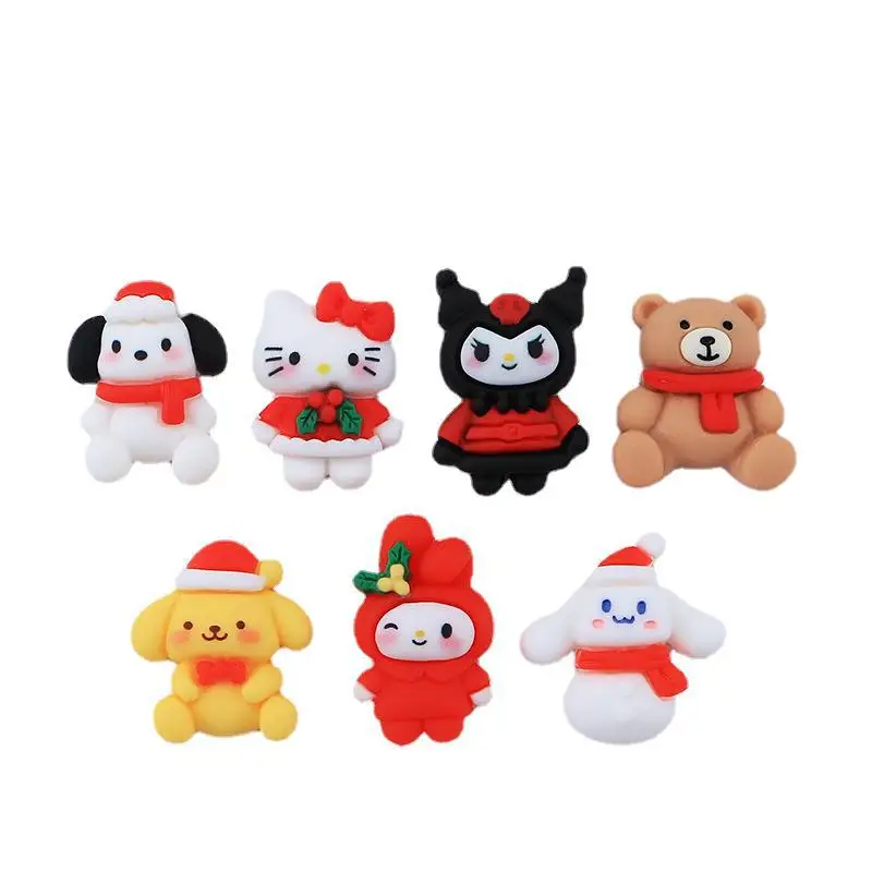 

Kawaii Sanrios Рождественская новая одежда мультфильм пластырь из смолы милые животные DIY Мобильный браслет головной убор заколка для волос резиновые аксессуары