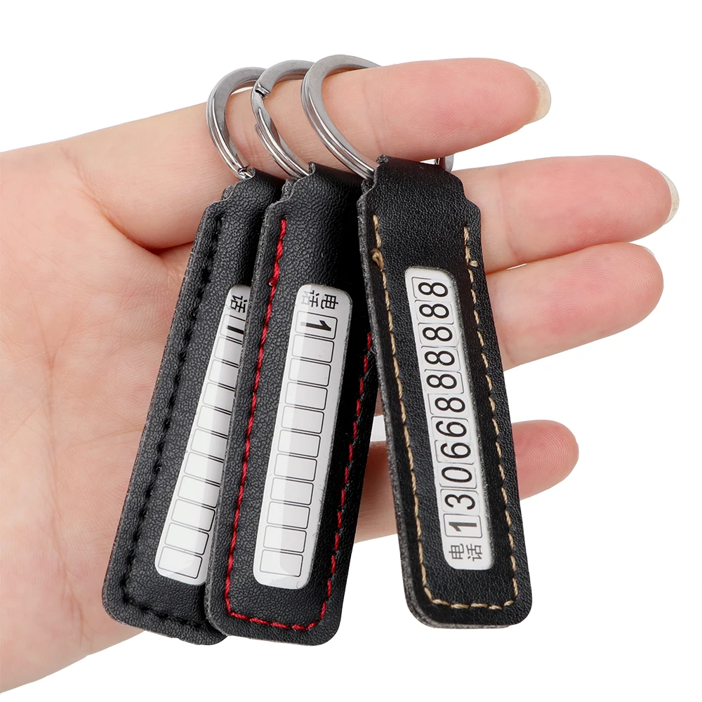 For Car Keychain Car-styling with Anti-lost Phone Number Plate Keys Ring Auto Vehicle Key Chain Gift Card Keyring |