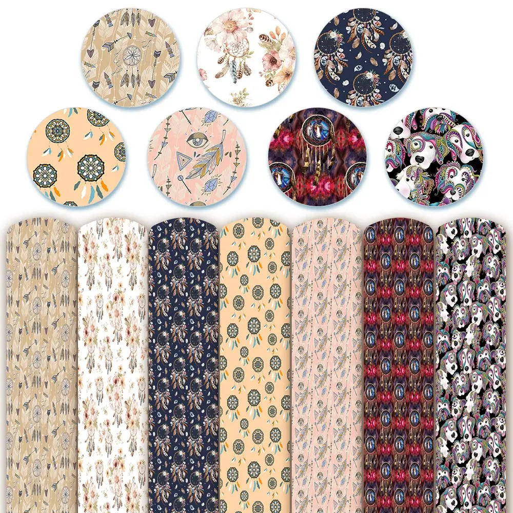 

Faux Leather Sheets Synthetic Leather Dreamcatcher Printed Fabric Bow Making Materials DIY Handmade Sewing Supplies 22*30cm/A4