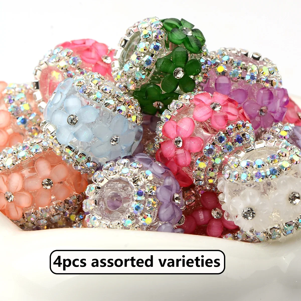 4 шт. бусины в виде цветов