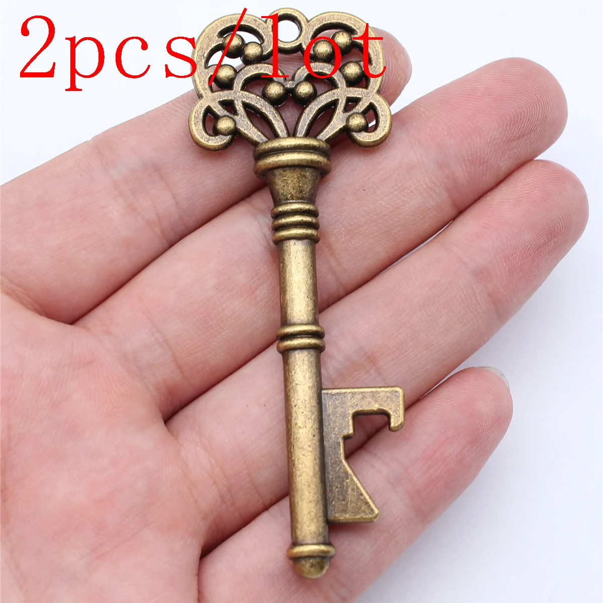 

2pcs Bottle Opener Key Charms Bracelet Finddings Accessories For Jewelry 77x27mm Antique Bronze Color