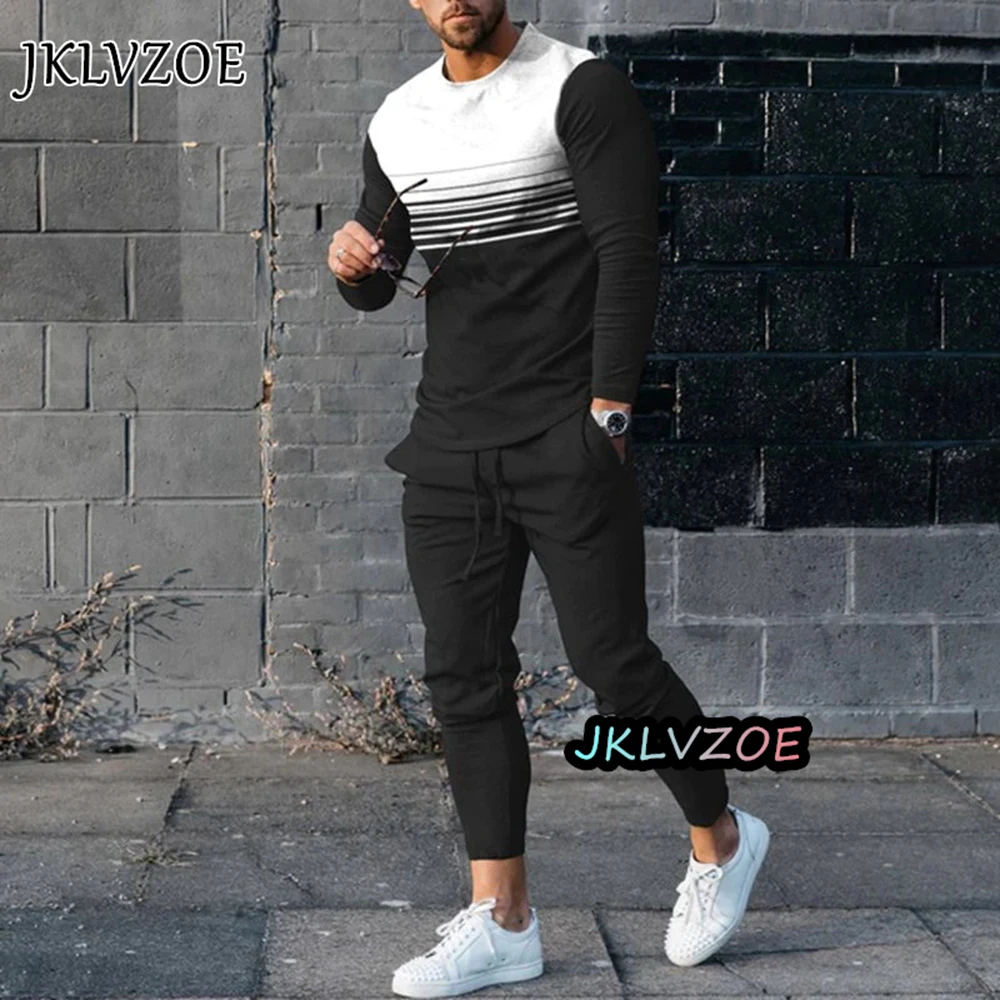 Spring Long Sleeve Shirt Set 3D Printed Sportswear Sweatpants 2 Piece Vintage Streetwear Jogging Oversized Outfits Classic Suit