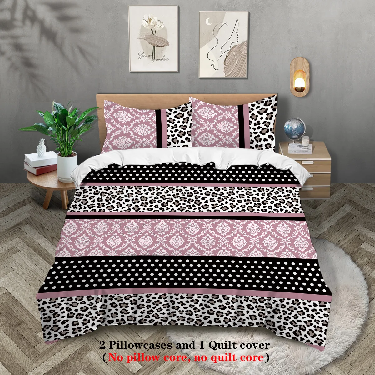 Набор Пододеяльников С Узором Макарон 3 Шт. 100% Полиэстер Дышащее Постельное Белье