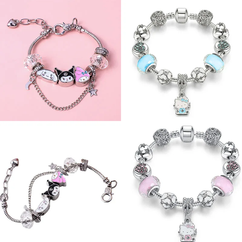 

Браслет Sanrio Hellokitty из бисера, сделай сам, розовый бриллиант, Hello Kitty, фотография