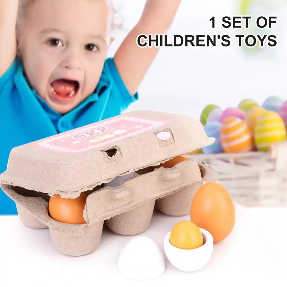6 шт. детская деревянная игрушка яйца |