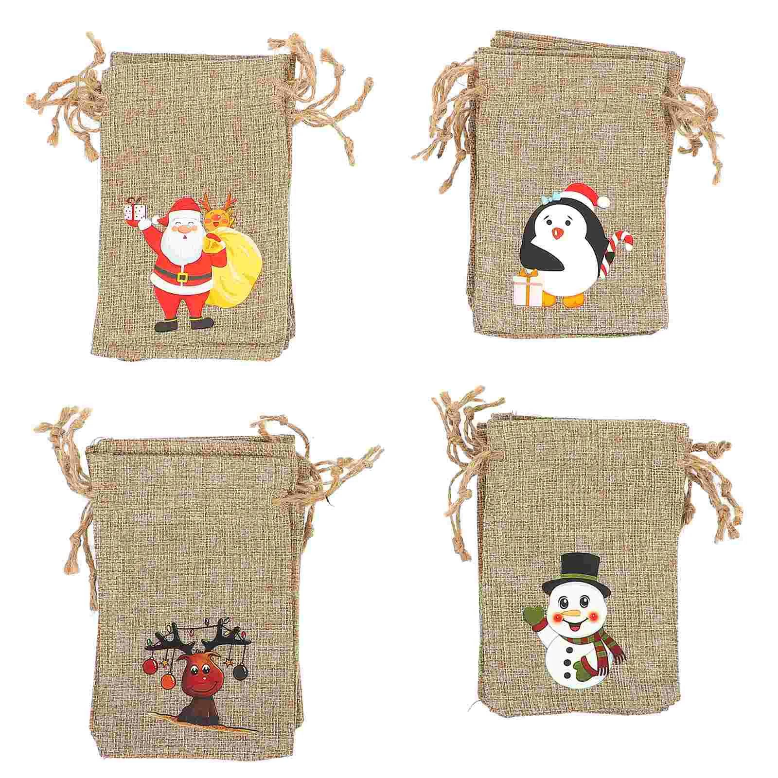 

Bag Christmas Gift Bags Candypacking Linen Party Fruit Burlap Drawstrings Sticker Date Wrapping Calendar Advent Nativity Storage