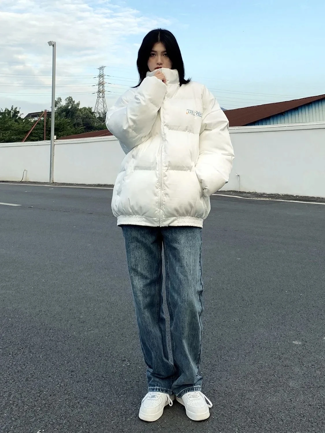 Пуховик женский из хлопка Осень-зима 2023 новое хлопковое пальто с принтом в