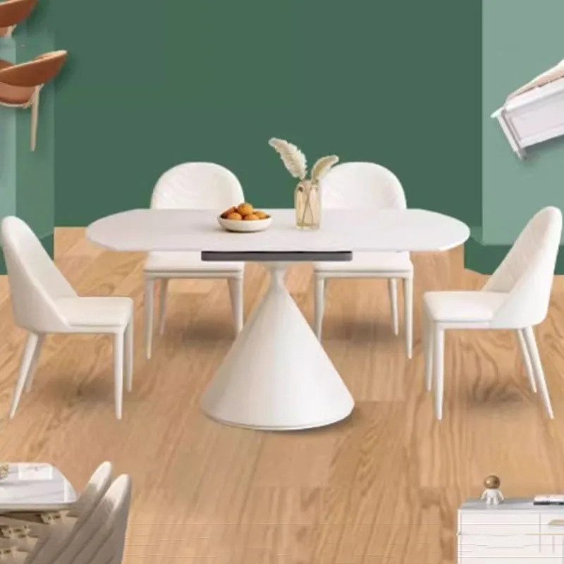 Белый обеденный стол для гостиной уникальный европейский круглый кофейный