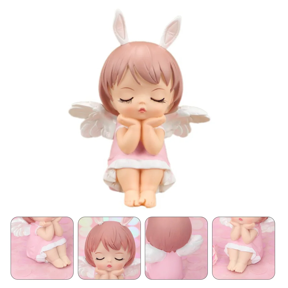 

Cake Angel Birthday Figurine Topper Statue Decoration Decor Decorations Ornament Figurines Girl Sculpture Desktop Baby Toppers