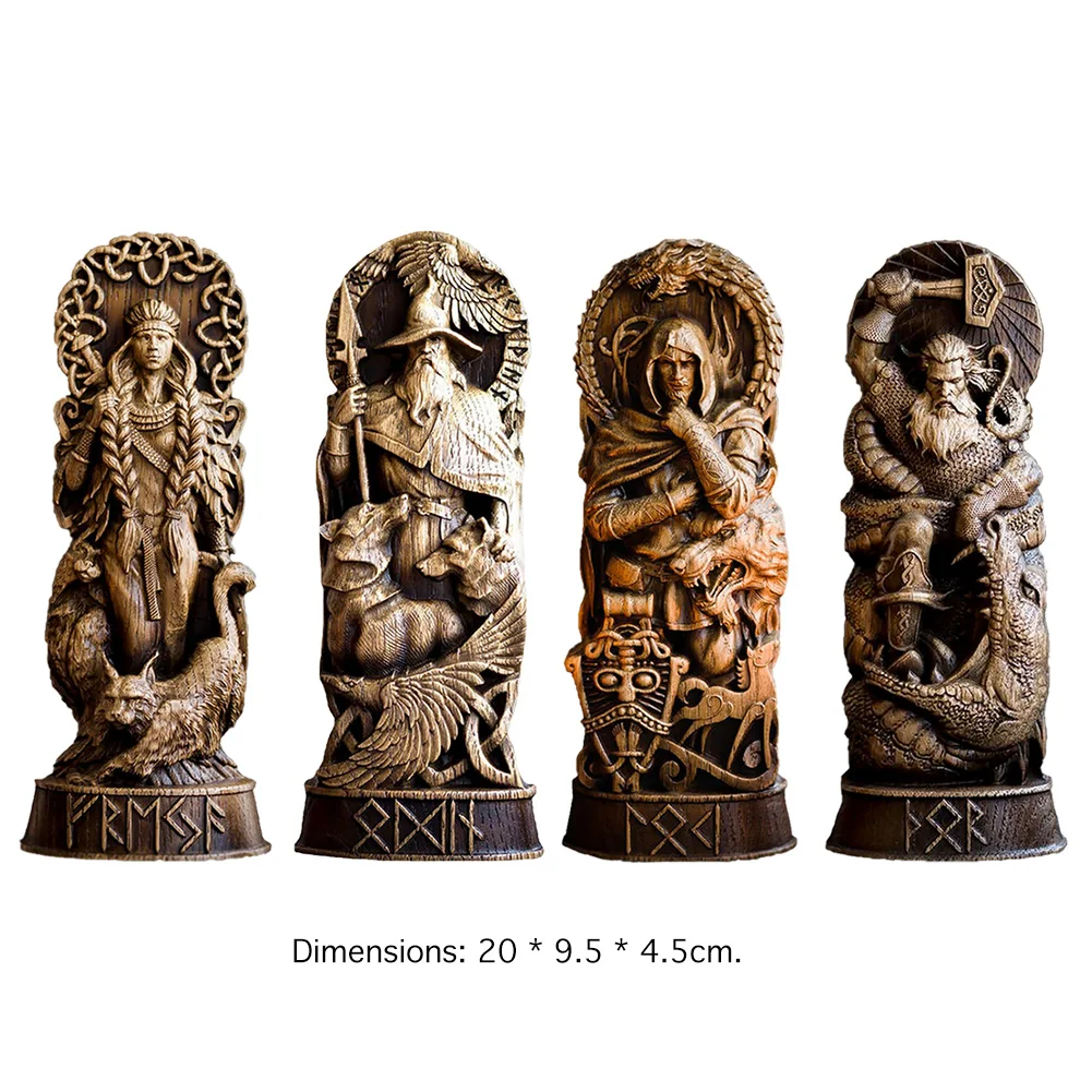 Greek God Sculpture Resin Sculpture Crafts Thor Loki Odin Statue Altar Figure Hindu God Statue for Car Home Garden Resin Decor images - 6