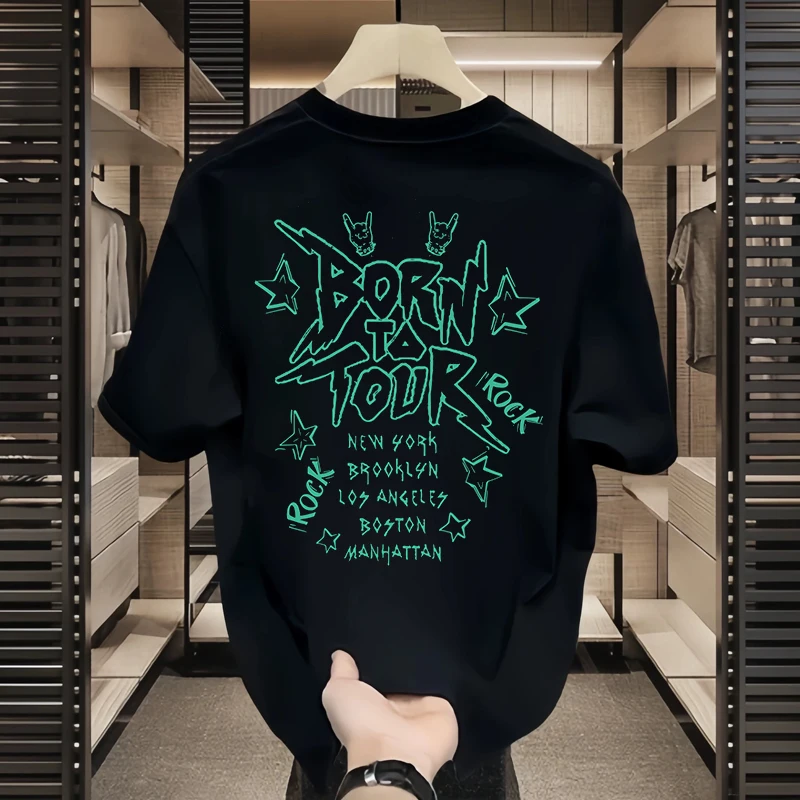 Модная брендовая Повседневная хлопковая футболка с коротким рукавом мужская