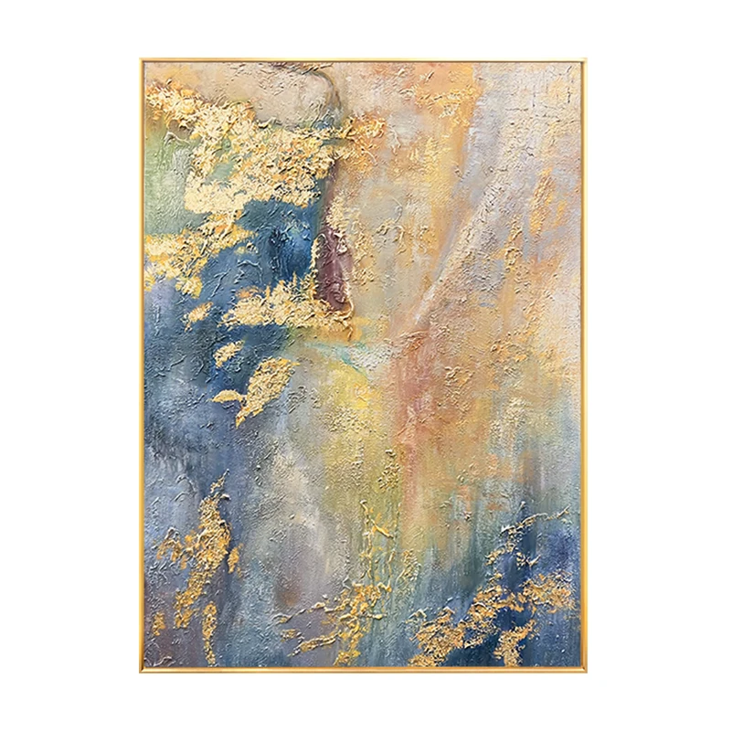 

Oil painting, hand-painted abstract wall decoration, modern light luxury background wall, large customized hanging painting
