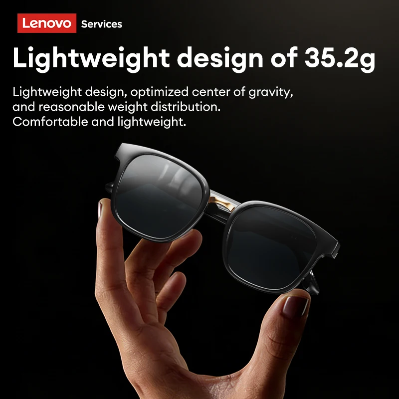 Фото Умные беспроводные очки Lenovo GS106 с Bluetooth 6.0, фотохромными линзами, функцией Hands-Free для музыки и звонков, наушники для активного отдыха и спорта №3