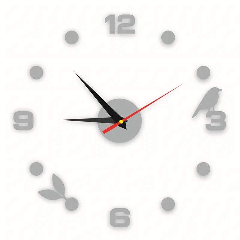 

Светящиеся Настенные часы, большие кварцевые украшения 3D «сделай сам» в современном стиле, акриловые зеркальные наклейки