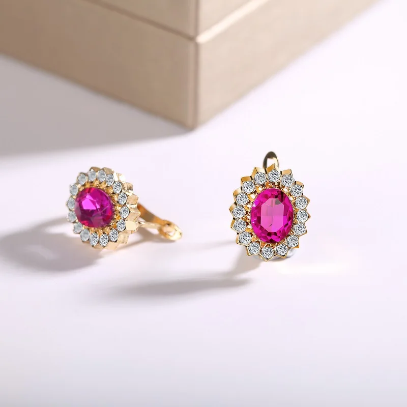 

Exquisite Fashion Yellow Red s Birthstone Bride Princess Wedding Engagement Earring Jewelry