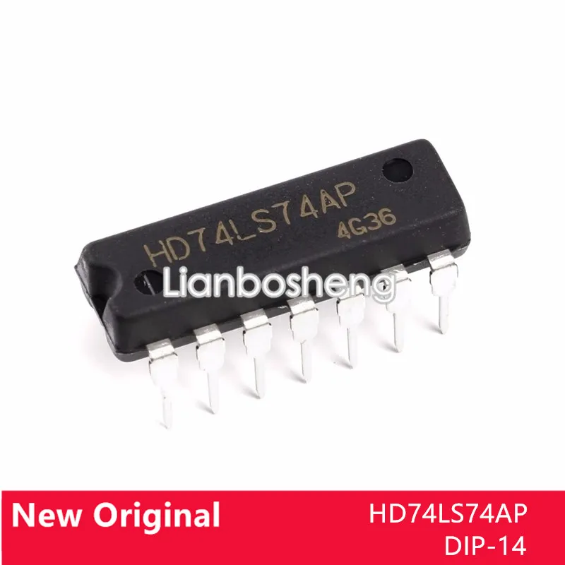 

5 шт. новый оригинальный HD74LS74AP DIP-14 двойной D триггер/логический чип
