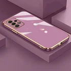 Глянцевый квадратный чехол для телефона Samsung Galaxy A52 A52s A72 A22 A82 A32 4G  A51 A71 M32, мягкий силиконовый защитный чехол