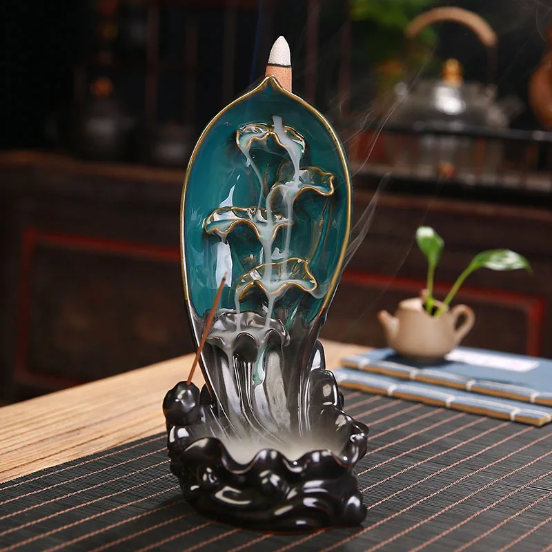 Горелка для благовоний Водопад с изображением гор реки фонтан подставка