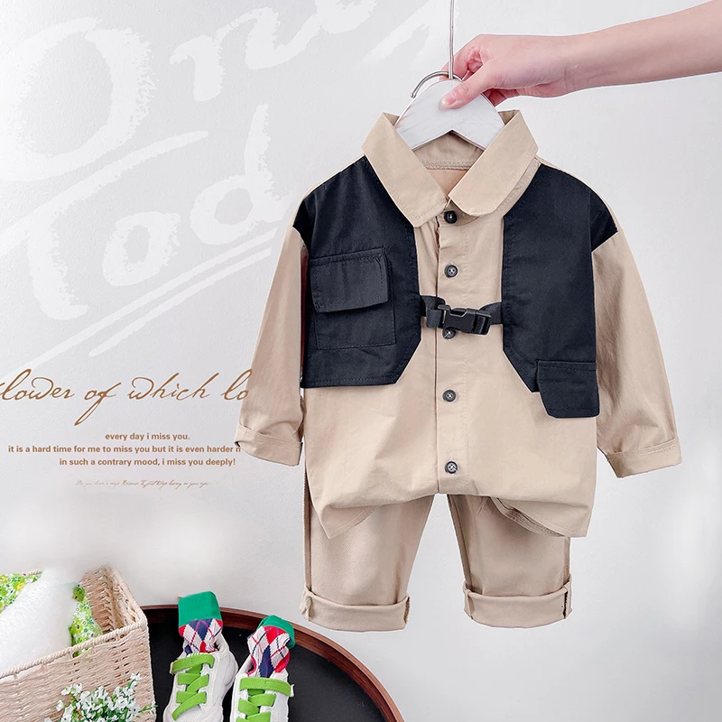 

Children Outfits Baby Boys Clothing Sets 2022 Spring Autumn 2 Pieces Suit Toddler Kids Casual Shirt Pants Fashion Infant Outfits