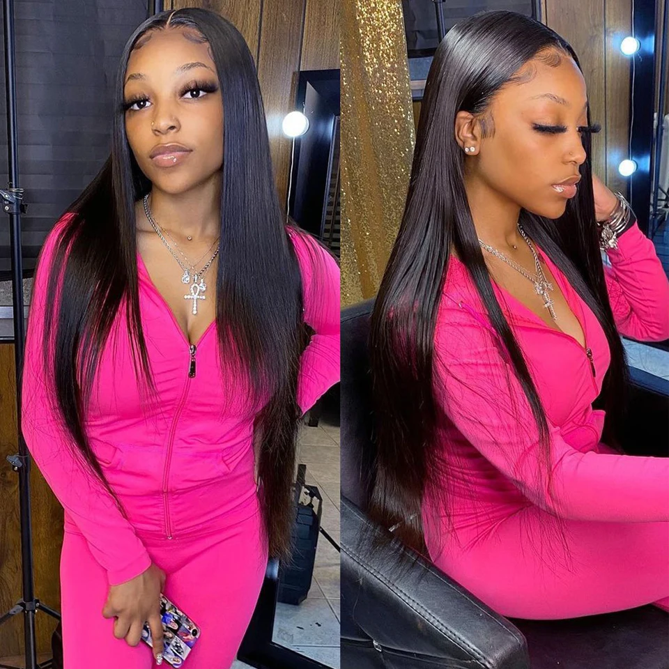 

30 Inch Straight Lace Front Wig Hd Transparent Human Hair Lace Frontal Wigs Brazilian T Part Straight Lace Front Human Hair Wigs