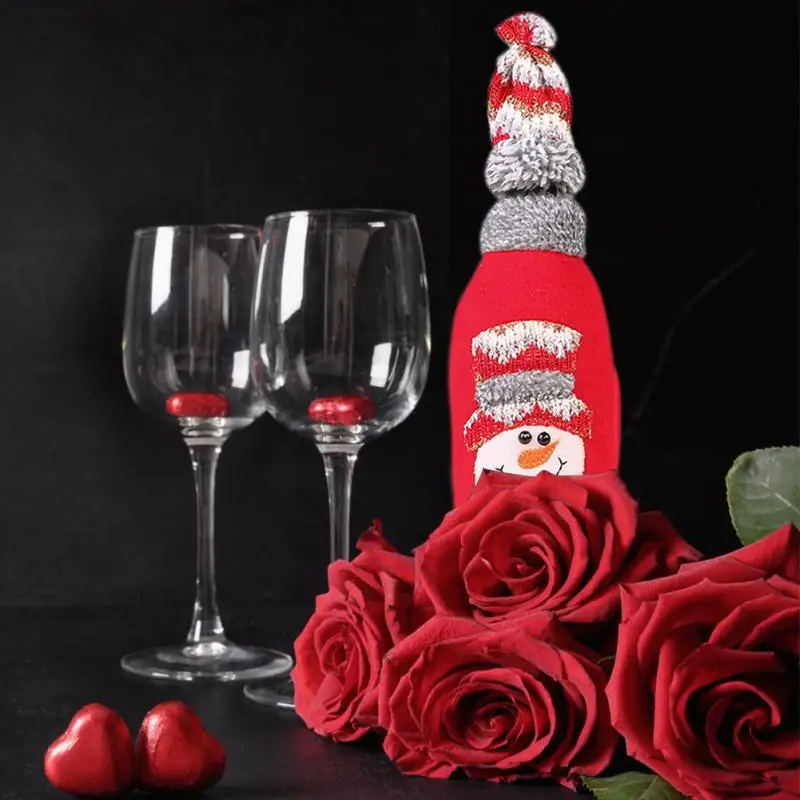 

Red Wine Bottle Storage Bag Christmas Decorations Red Wine Bottle Bag Champagne Bottle Cover Printed Wine Bag Atmosphere Layout