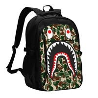 shark usb travel computer backpacks multi space pockets laptop bags backpacks with usb charging interface bags for men women