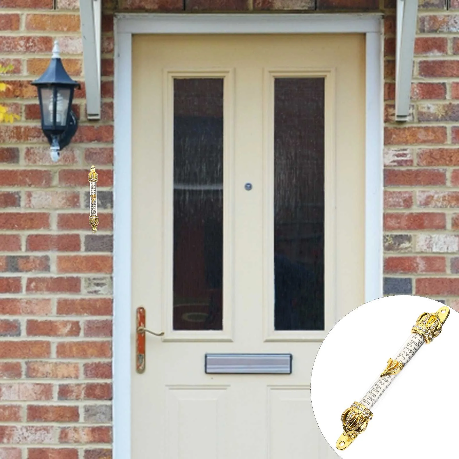 

Metal Nativity Scene Mezuza Plaque Gift Adults Mezuzah Door Frame House Hanging Decor Case