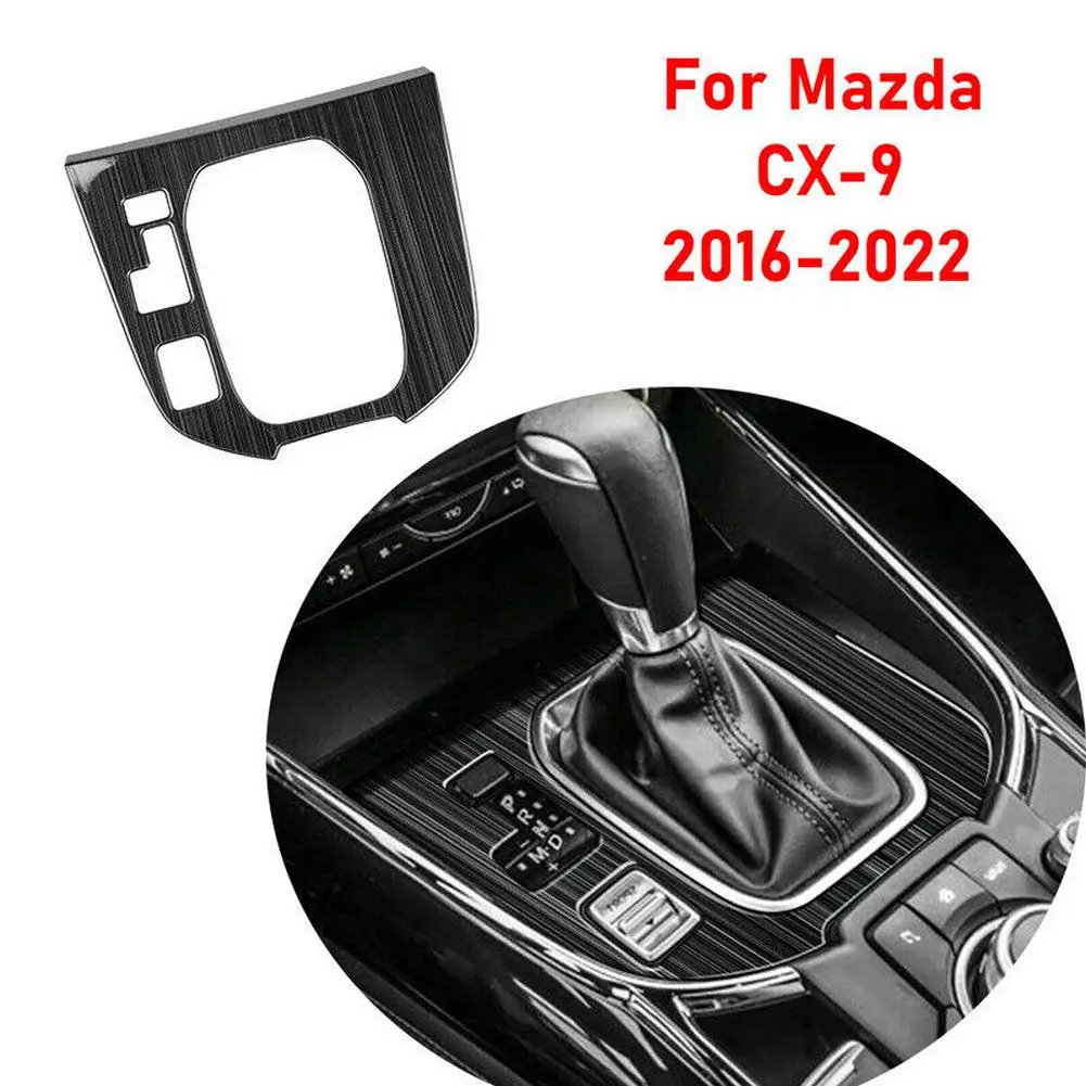 

Black Titanium Gear Shift Panel Decor Cover Trim For Mazda CX-9 2016-2022 Car Interior Accessories New