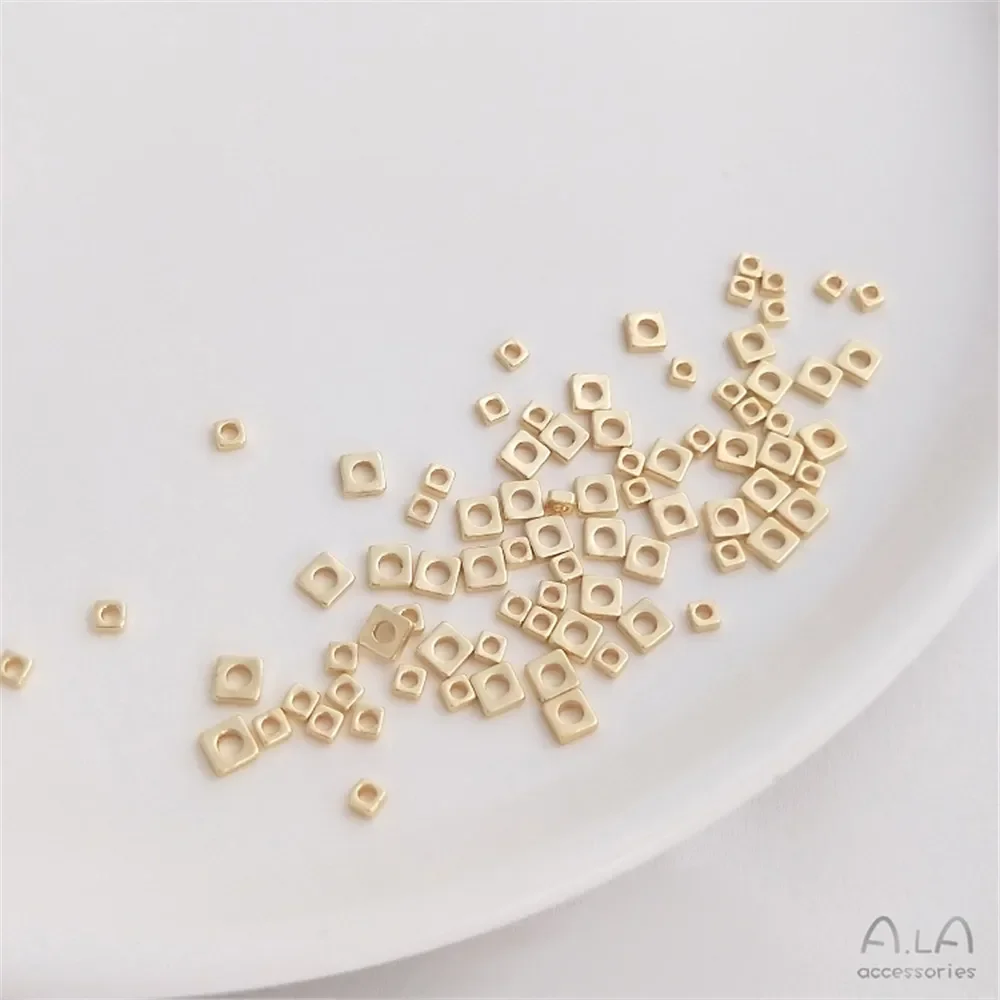 14-каратное золотое коробка сохраняющее цвет квадратные маленькие кусочки