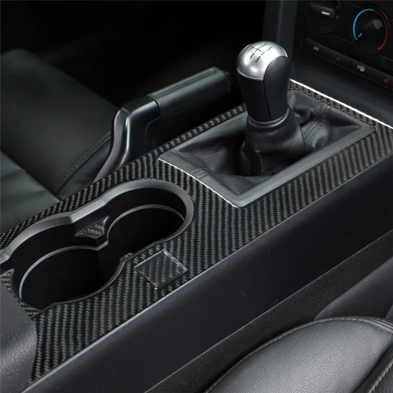

5Pcs Carbon Fiber Gear Panel Black Decoration Stickers Ford Mustang 2005-2009