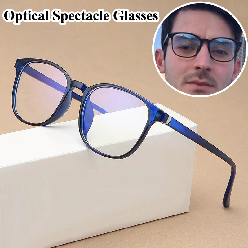 Anti Blue Light Reading Glasses Computer Goggles Eyewear Retro Round Frame Eye Protection Plain Eyeglasses Women Men Unisex