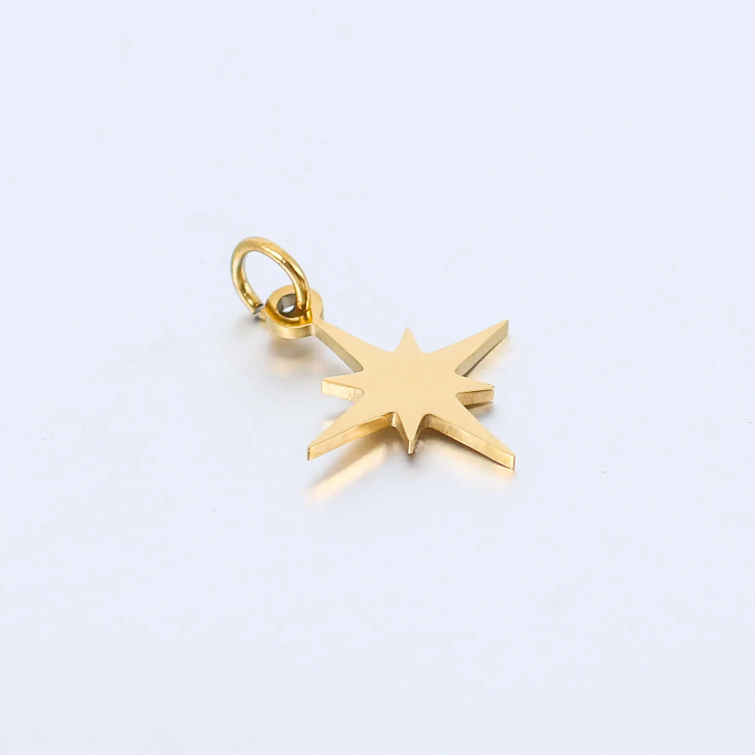 5Pcs/Lot North Star Pendant Charms Stainless Steel Lucky Star  Pendants With Jump Rings for Necklace Bracelet Jewelry Making