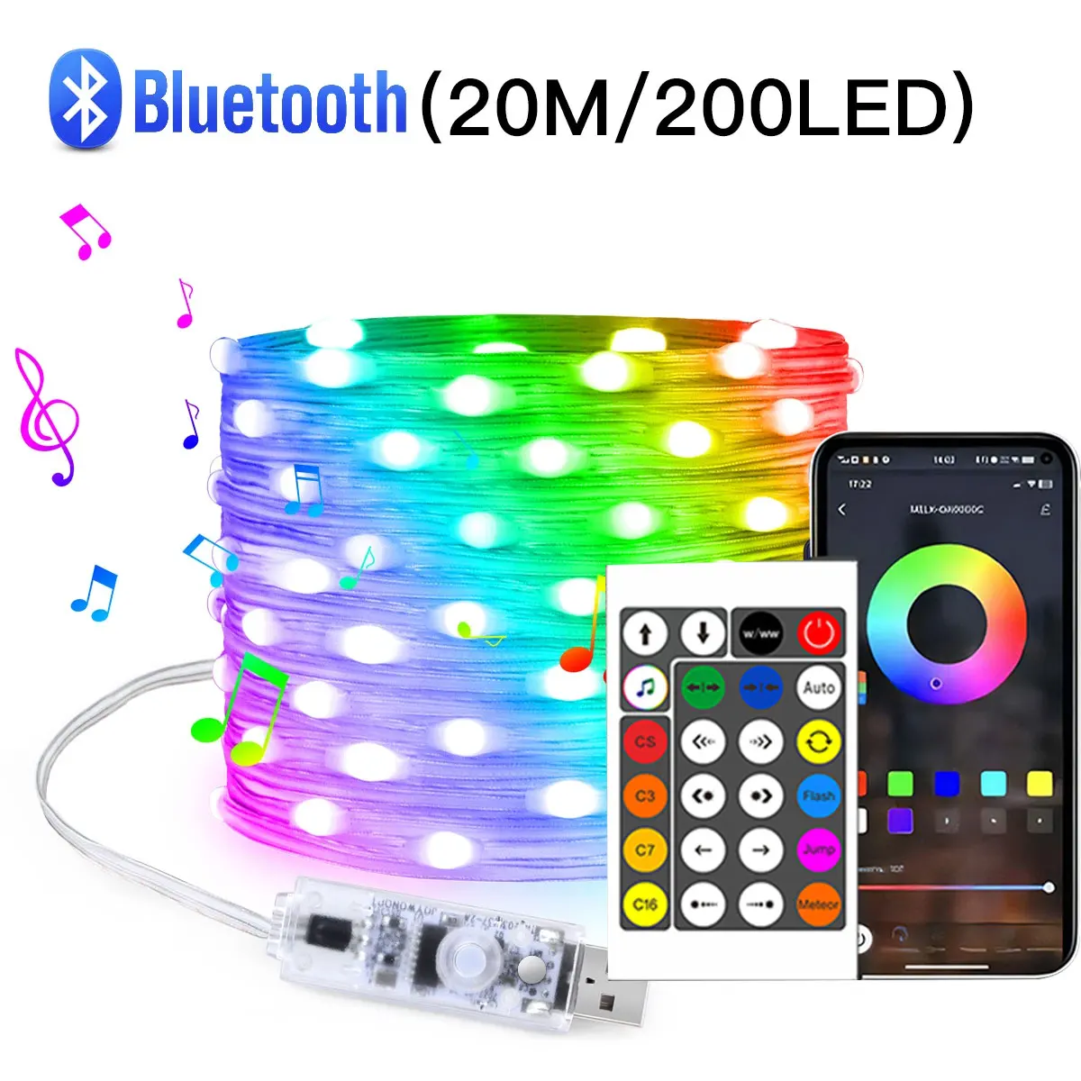 

Bluetooth RGBIC светодиодная гирлянда Dreamcolor 5м
