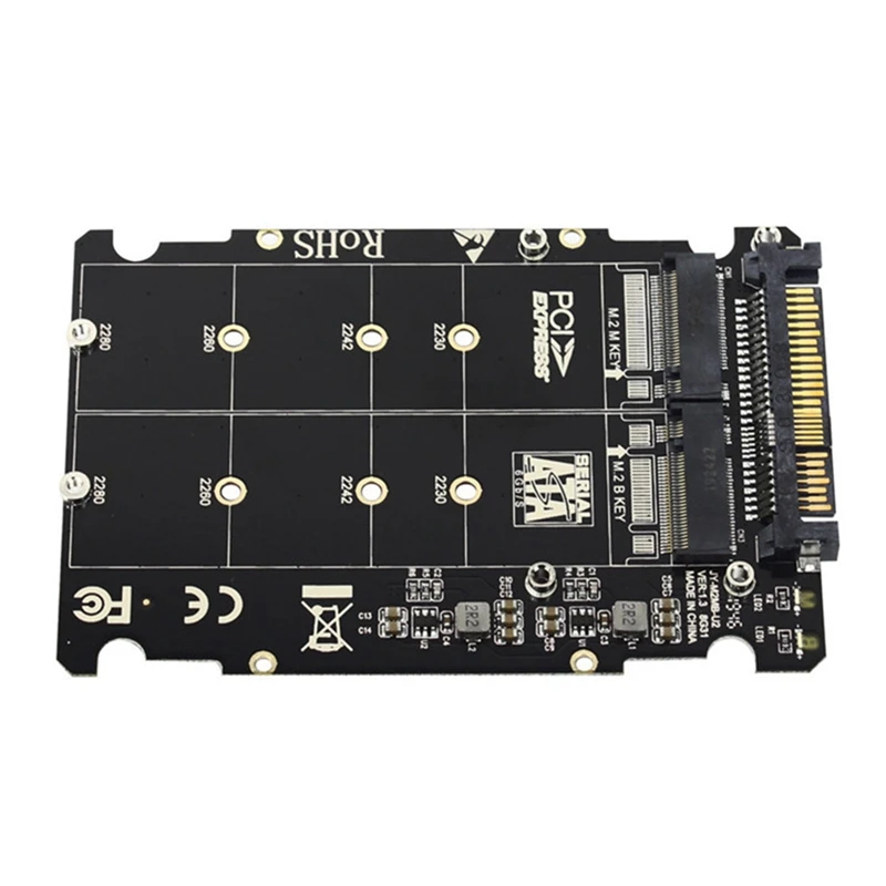 Фото N27R 2 в 1 M.2 NVMe SATA U2PCB M.2 NVME SSD Key M Key B SSD to U.2 SFF-8639 Адаптер PCIe M2 Конвертер Детали настольного компьютера №1