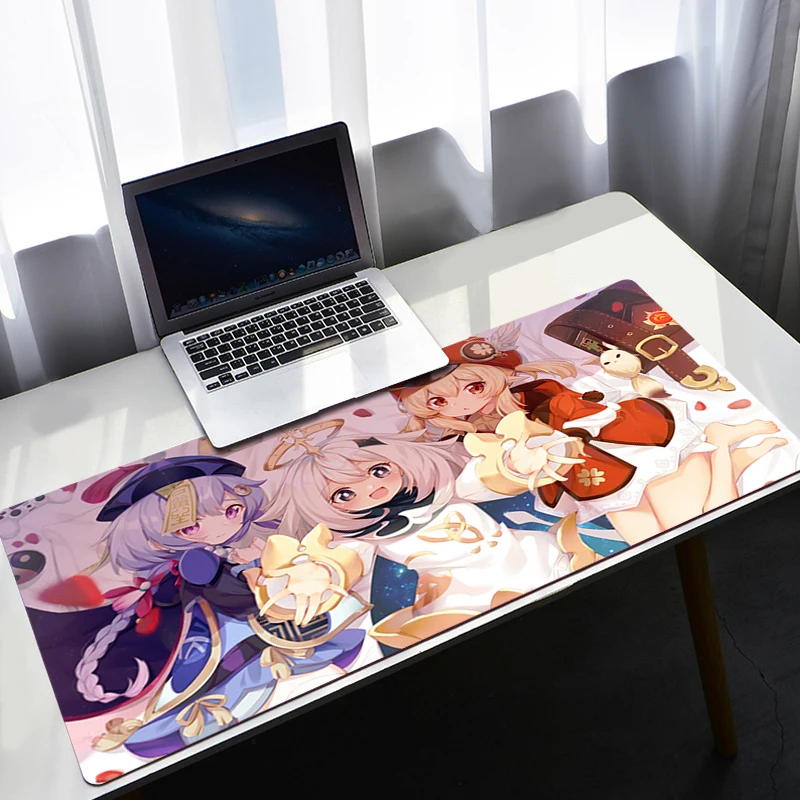 

Genshin Impact Kawaii Mouse Pad Rubber Keyboard Gamer Girl Ped Anime Gaming Accessories Mousepad Mause Desk Xxl Computer Carpet