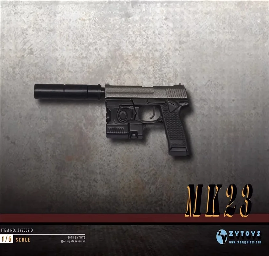 Фото Fanatic ZY2009D ZYTOYS 1/6 Аксессуары для солдатиков: Пистолет MK23, пластиковая модель, подходит для 12-дюймовых экшн-фигурок, хит продаж №4