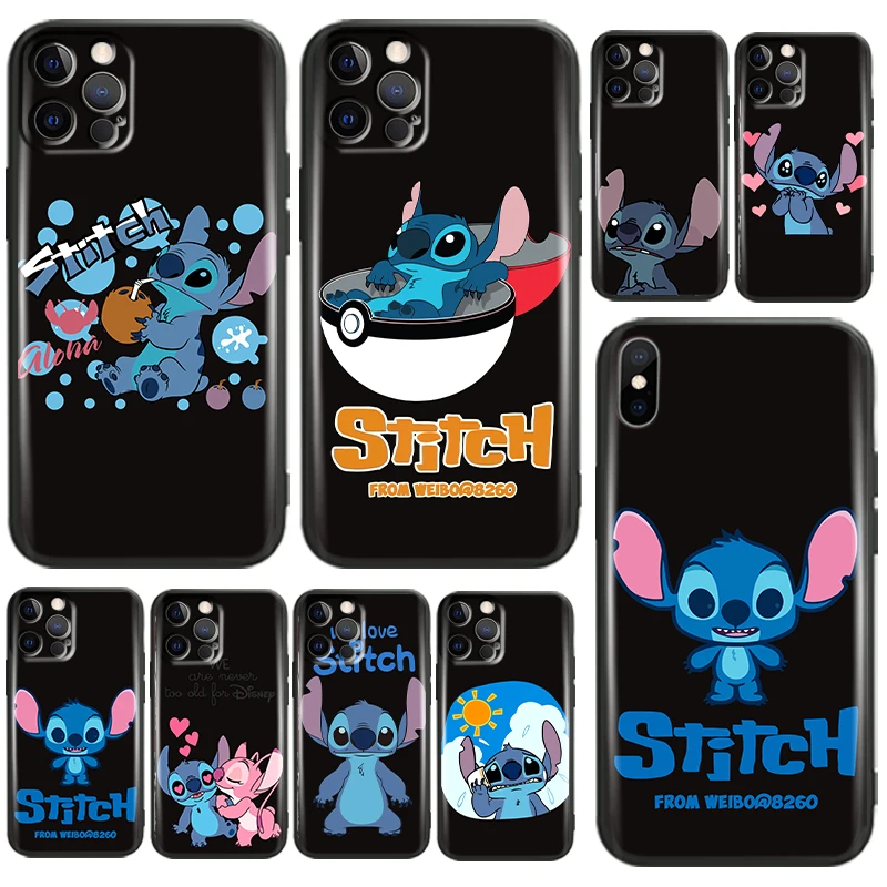 

Cute Cartoon Lilo Stitch For Apple iPhone 11 12 13 Pro Max 12 13 Mini X XR XS Max SE 6 6S 7 8 Plus Phone Case Coque Back