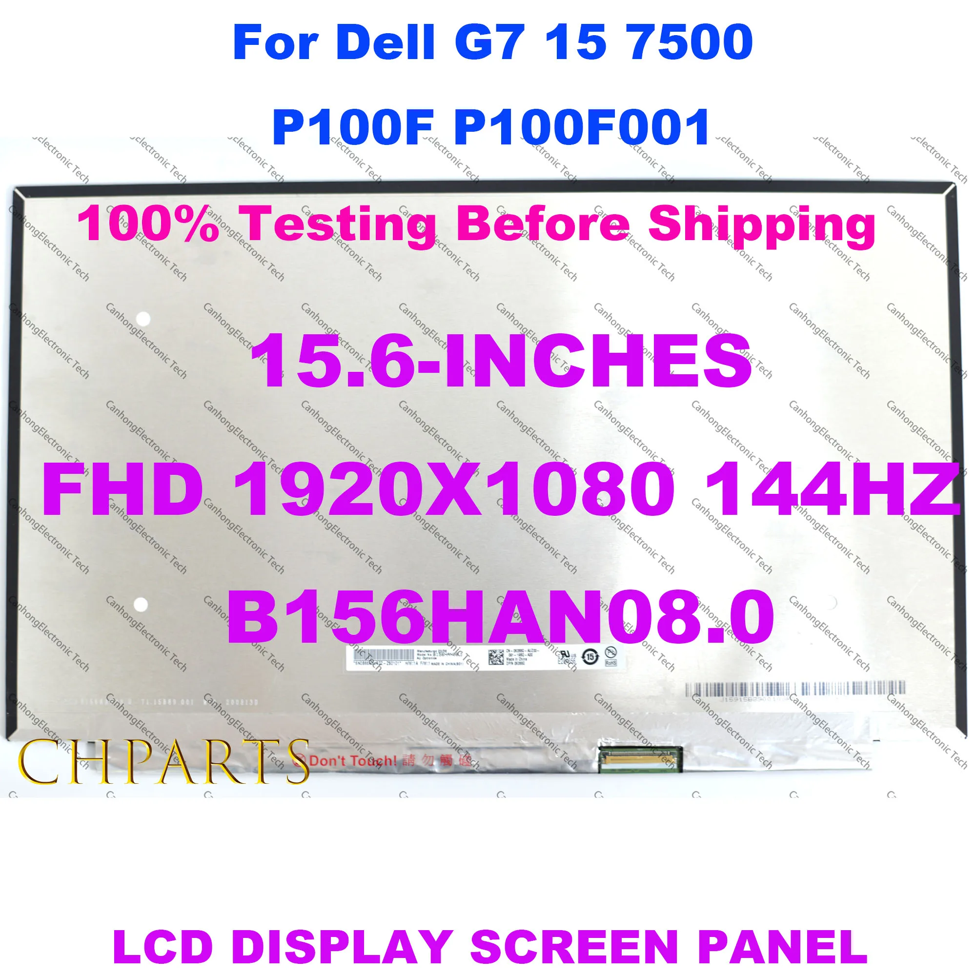 -   15, 6 ,   FHD 1920X1080 144  B156HAN08.0  Dell G7 15 7500 P100F P100F001, 40 