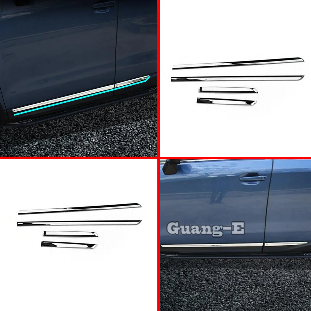 

Автомобильный Стайлинг Обложка детектор ABS Chrome отделка кузова, молдинг на боковые двери Stick strip mould 4 шт для Subaru Forester 2013 2014 2015 2016 2017