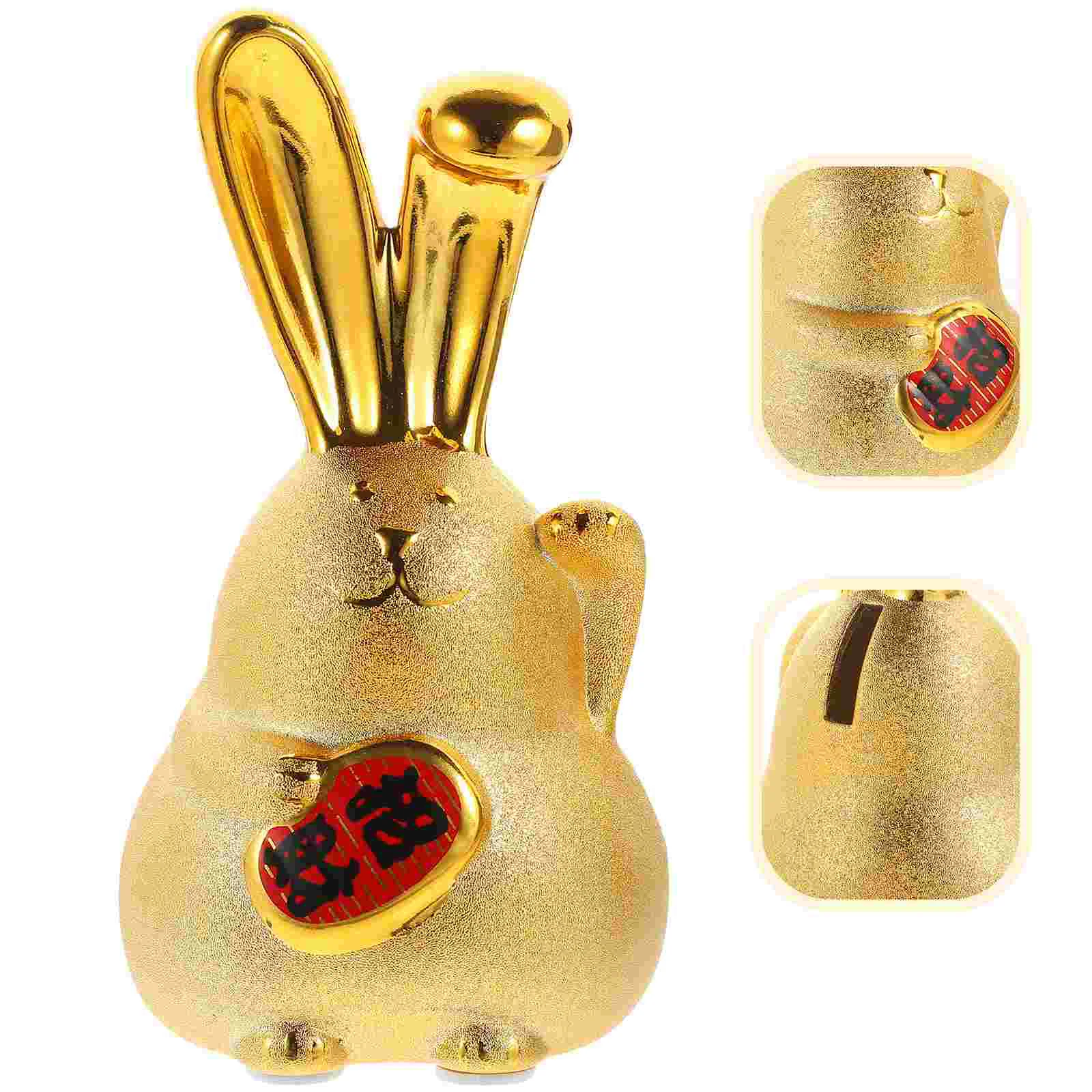 

Bank Rabbit Piggy Chinese Bunny Year Figurine Zodiac Statue Money Animalnew Figurines Decor Jar Lucky Savingfortunethe Festival