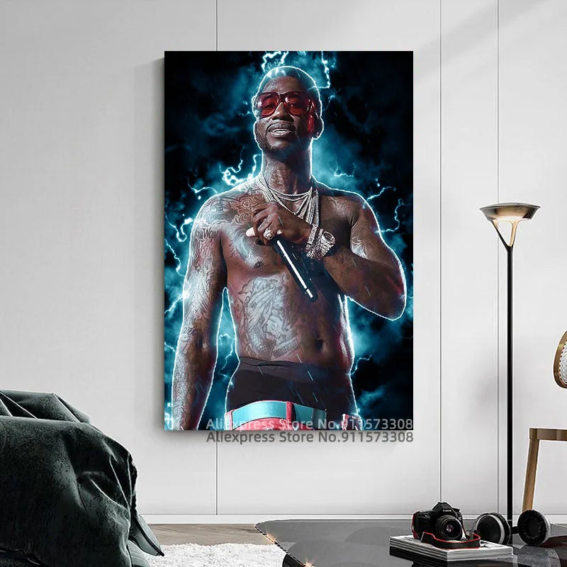 Плакат на холсте с портретом Гуччи современный декор настенное искусство